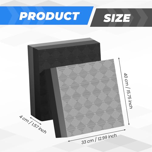Colaxi 2-Pack Weightlifting Crash Drop Pads - Black & Gray 40x33x4cm Nonslip Shock Absorbing Floor Mats for Training