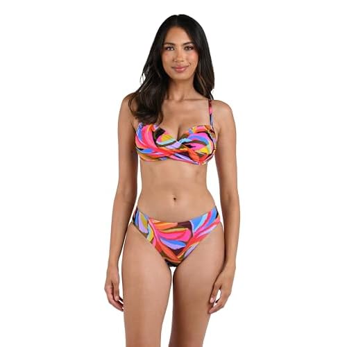 La Blanca Womens Over The Shoulder Wrap Bikini Swimsuit Top