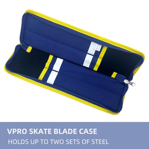 Hockey Skate Blade Bag - Holds 2 Sets of Steel, Impact-Resistant & Moisture Absorbing, Blue