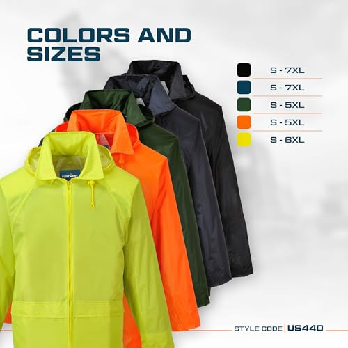 X-Large Waterproof Packable Rain Jacket - Olive Green