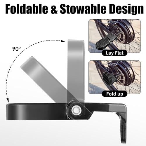 Aluminum Alloy Foot Pegs for E-Bike & Mountain Bike, Non-Slip Passenger Pedals, Folding Rear Accessory, 4.3x1.8 Inch