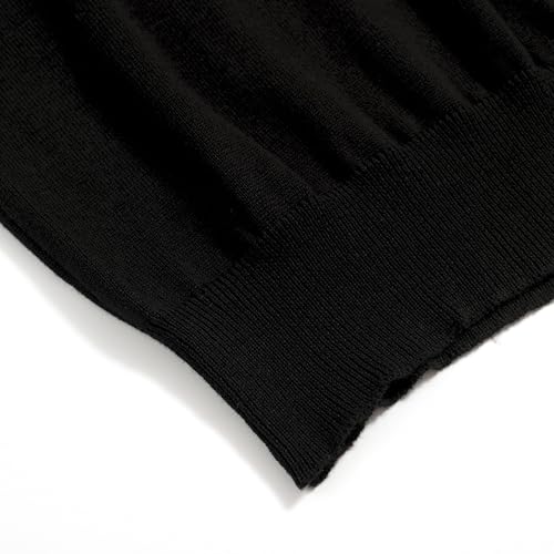 Men's Polo Shirts Short Sleeve Knit Casual Vintage Golf Top Black Stripe Large