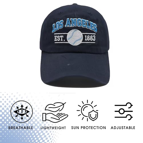 Embroidered City Washed Baseball Cap Adjustable Cotton Fans Baseball Hat for Men Women