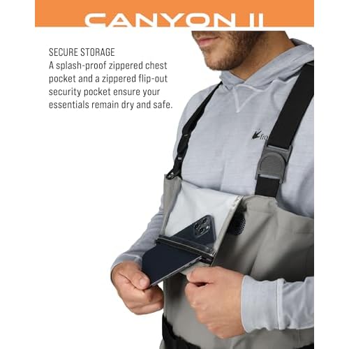 FROGG TOGGS Canyon II Breathable Waterproof Stockingfoot Fishing Chest Wader for Fishing