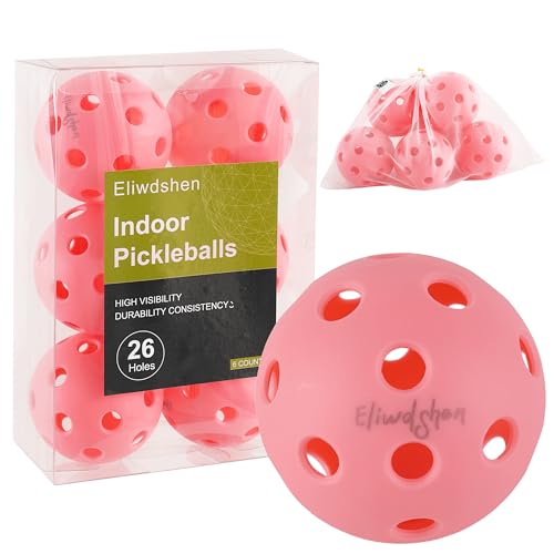 Indoor Pickleball Balls Light Pink 6 Pack - Crack-Resistant USAPA Certified Practice Balls