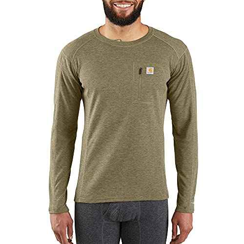 Carhartt Men's MBL119 Base Force¢ç Heavyweight Base Layer Poly-Wool Crew - X-Large Tall - Burnt Olive Heather
