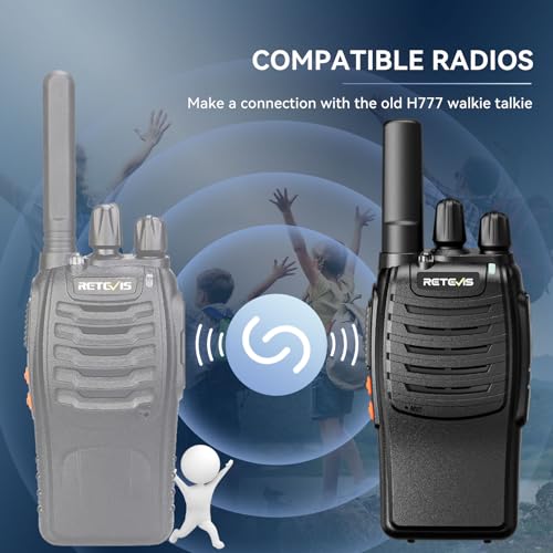 Rechargeable Walkie Talkies with Speaker Microphone - 2 Pack, Black