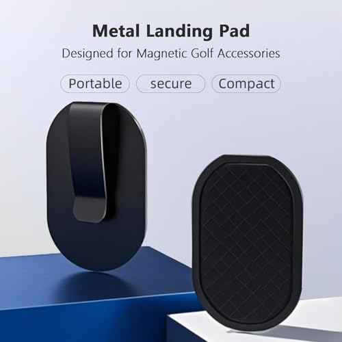 Metal Landing Pad, Industrial-Grade Rigid Clip for Magnetic Golf Equipment and Accessories. Secure Hold and Easy Access for Rangefinders. Magnetic Golf Gear Compatible£¬Black