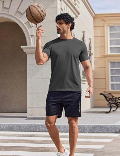 Men's UPF 50+ Quick Dry Swim Shirt Rash Guard - Large Dark Gray