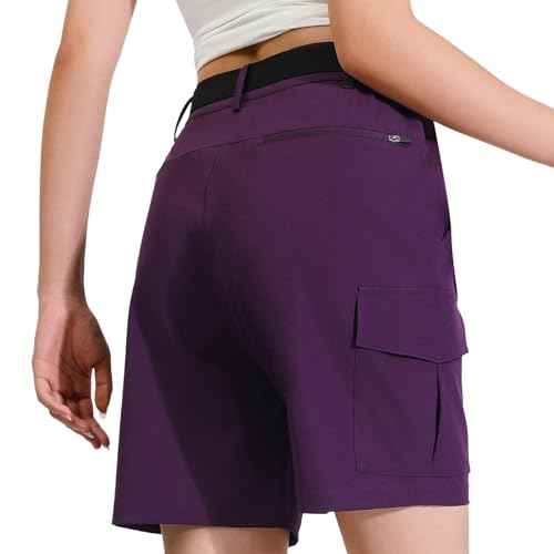 Women's 7'' Hiking Cargo Shorts with Multiple Pockets Lightweight Quick Dry Athletic Outdoor Golf Casual Summer Shorts