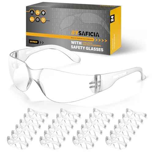 Clear Safety Glasses Bulk Pack of 24, UV Protection and Impact Resistant Lens, Safety Goggles for Men Women, Protective Eyewear with ANSI Z87.1 for Outdoor Work, Construction, Industrial Work, Lab