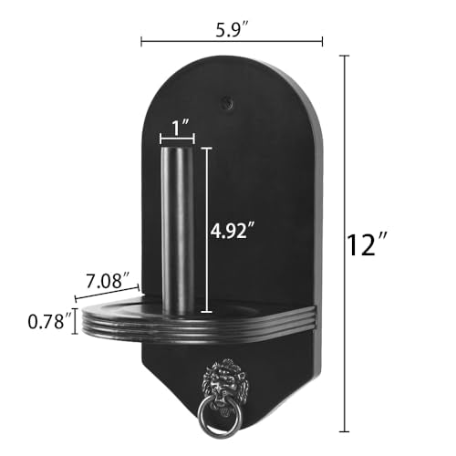 Wall Mounted Wood Cone Chalk Holder for Billiards Pool Table - Black