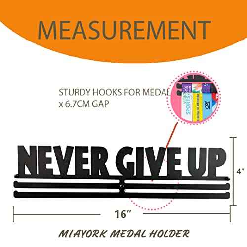 Medal Holder Display Hanger Rack Frame for Over 40 Medals-Sports Medal Hanger and Ribbon Display Holder Rack with Easy Hanging Bars