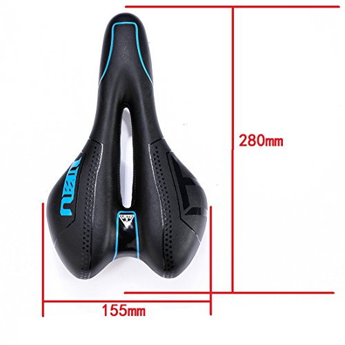 Comfortable Bike Saddle Mountain Bicycle Seat with Ventilation - Black/Red