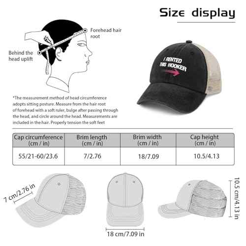 I Rented This Hooker, Funny Adult Humor Saying Sun hat Men's hat AllBlack Black Bucket hat Gifts for Boyfriends