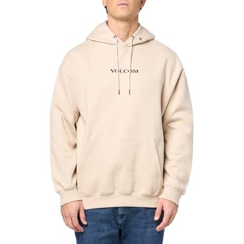 Volcom mens Stone Pullover Logo Fleece Hooded Sweatshirt ? Soft Brushed Interior, Classic Fit, Embroidered Logo