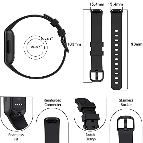 8-Pack Compatible Soft Silicone Watch Bands for Fitbit Inspire 3 – Replacement Sport Straps for Women & Men
