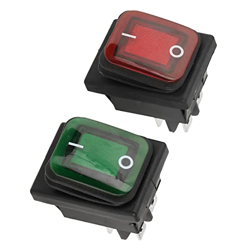 4 Pcs Marine Rocker Light Switch 4-Pin 2-Position ON/OFF with Indicator 220V