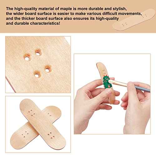 FINGERINSPIRE 8Pcs Mini Skateboard Tiny Maple Wooden Fingerboard Finger Skateboards Accessories with Plastic Box Reduce Pressure Kids Gifts Party Favors(Wood Color, 3.9 x 1.8inch)
