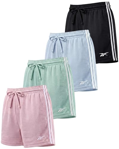 Girls' Mesh Shorts Athletic Basketball Set - Large Solid Black & Colors