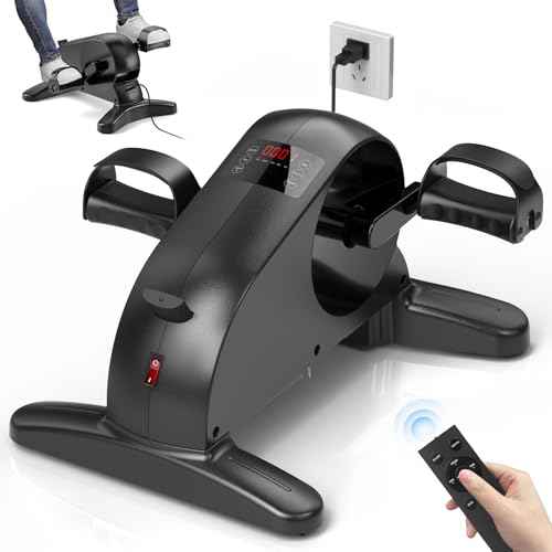 Motorized Mini Exercise Bike Electric Pedal Exerciser for Seniors£¬Under Desk Bike Pedal Exerciser for Arm/Leg Fitness & Physical Therapy,Manual/Auto Speed Adjustment Leg Exercise Equipment