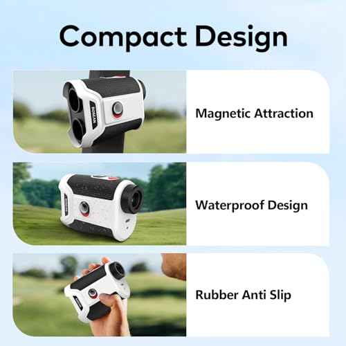 1200 Yards Golf Rangefinder with Slope, 7X Magnification Range Finder with Magnetic, 0.5 Yard Accuracy, Fast Focus Laser Rangefinder, Flag Lock Vibration, Rechargeable Range Finders, Golf Accessories