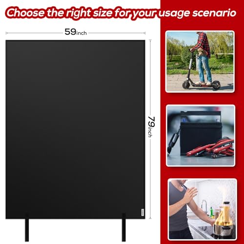Fireproof Battery Blanket for Lithium Batteries 59x79 Inch Safety Cover for E-bike & Scooter