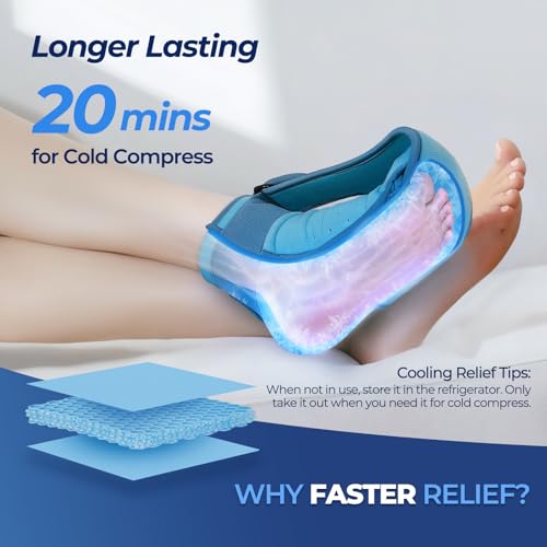 Plantar Fasciitis Relief Night Splint, Foot Ice Pack Wrap Plantar Fasciitis Brace for Men Women,Ankle Ice Pack for Achilles Tendonitis Heel Spur Foot Pain Large)
