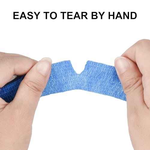 12 Pack Self Adhesive Bandage Wrap 1 Inch Cohesive Bandage Self Adherent Vet Wrap for Dog Pets Elastic Bandage Finger Tape Self Stick Wrap for First Aid Sports Athletic Tape (Mixed Colors)