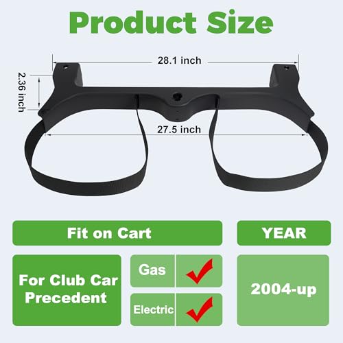 Golf Bag Attachment Bracket for Club Car Precedent Golf Carts 2004+ - Black