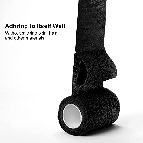 Self Adhesive Bandage Wrap 2 Inch x 5 Yards Black - Medical, Sports & Pet Vet Wrap