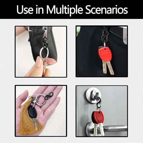 Mini Carabiner Clips, Double-Sided Spring Small Carabiner Clip, Metal Carabiner for Keys, Anti Theft Zipper Clips, Flexible and Easy to Use