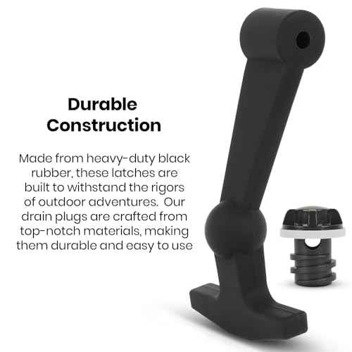 Upgraded Cooler Latches & Drain Plug Kit - Durable Rubber, Compatible with Yeti Roadie, Tundra, Tank, and RTIC