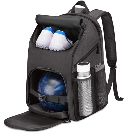 Bosynoy Bowling Backpack with Shoe Compartment - Black