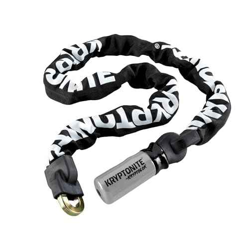 Kryptonite Kryptolok 912 Bike Chain Lock, 4 Feet Long 9mm Steel Chain Heavy Duty Anti-Theft Sold Secure Gold Bicycle Chain Lock with Keys for Bike, Motorcycle, Scooter, Bicycle, Door, Gate, Fence