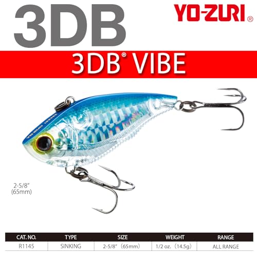 Yo-Zuri 3DB Vibe Sinking Fishing Lure - Prism Gold Black, 2.5 Inch, Sexy Shad Variation