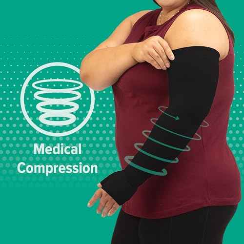 Juzo Soft 2001 20-30mmhg Standard Armsleeve with Silicone Top Band for Women,Beige,2 (II)Long