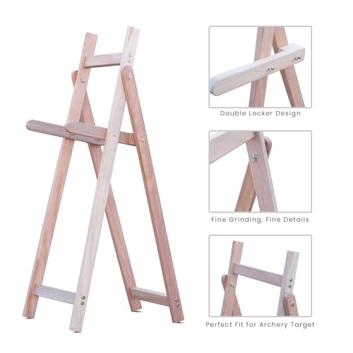 Wooden Archery Target Stand for Recurve, Longbow & Compound Bow - Adjustable & Portable