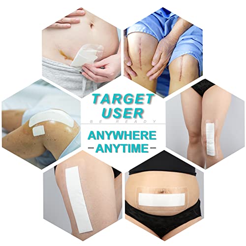 Waterproof Post-Surgery Wound Protector Bandage 14 Pack - 4x8 Inches, Abdominal Incision Cover