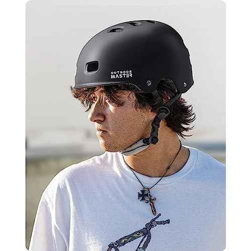 OutdoorMaster Skateboard Cycling Helmet - Two Removable Liners Ventilation Multi-Sport Scooter Roller Skate Inline Skating Rollerblading for Kids, Youth & Adults