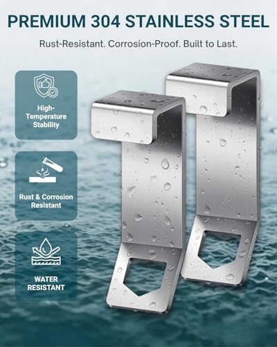 Silver 2-Pack Cooler Lock Brackets with Retractable Cable & Turnbuckle - Heavy Duty Stainless Steel Security Kit for Yeti/RTIC Coolers