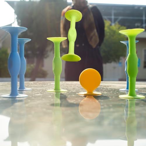 Sucker Darts Throwing Game Set - Silicone Suction Cup Toys Blue+Green