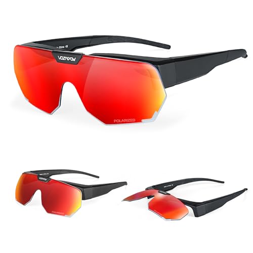 Polarized Over Glasses Sunglasses for Men Women UV Protection XL - Red 01