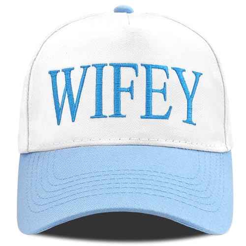 Hubby and Wifey Gifts Hat for Bridal Shower Gifts, Adjustable Couples Hat for Wedding Honeymoon Anniversary for Newlyweds