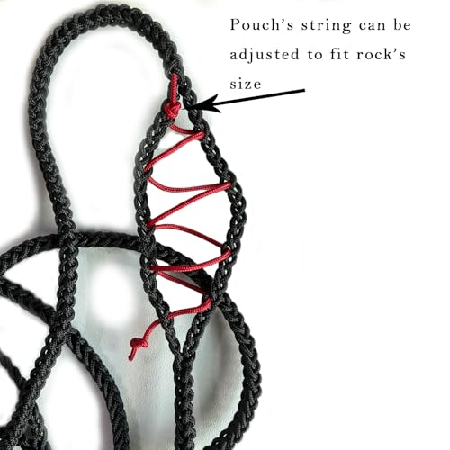 Black Paracord Shepherd Sling Handcrafted Roman Greek Throwing Slingshot