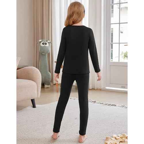 Arshiner Girls Thermal Underwear Set Long Johns Cold Weather Kids Base Layer Top Bottom