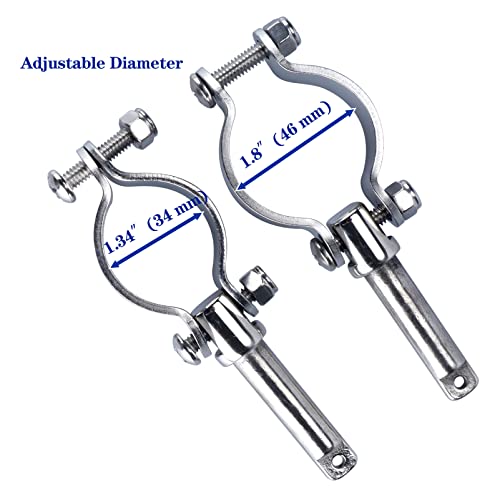 Stainless Steel Clamp-On Oarlocks for Boats Kayaks Canoes Marine Yacht