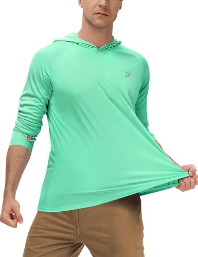 Men's UPF 50+ Sun Hoodie for Fishing Hiking Running - Long Sleeve UV Protection Shirt