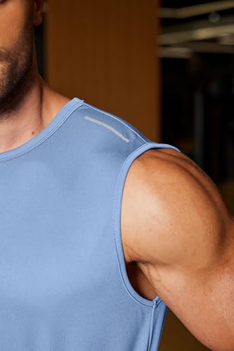 Men's Sleeveless Workout Tank Top - Quick Dry, Moisture Wicking, 3X-Large Light Blue