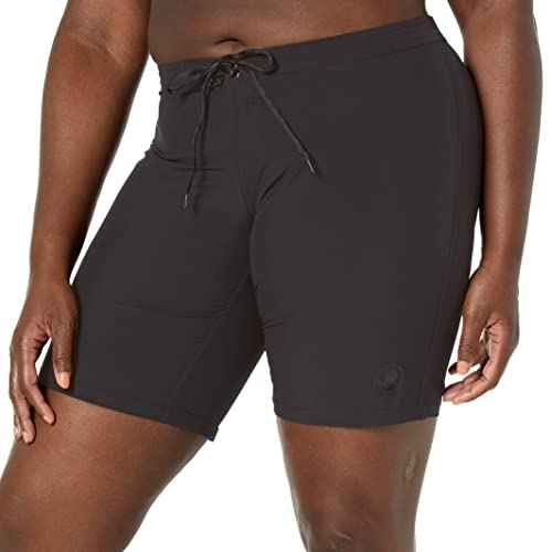 Body Glove Women's Smoothies Harbor Solid 8" Vapor Boardshort, Black, Large